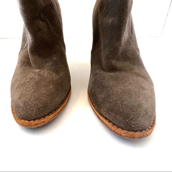 Joie Taupe Tan Suede Booties Sz 38.5   B21/7 - Picture 3 of 13